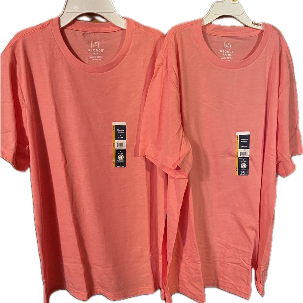 George Womens or Men’s 2 Tee’s —-peach color Short Sleeve Tee